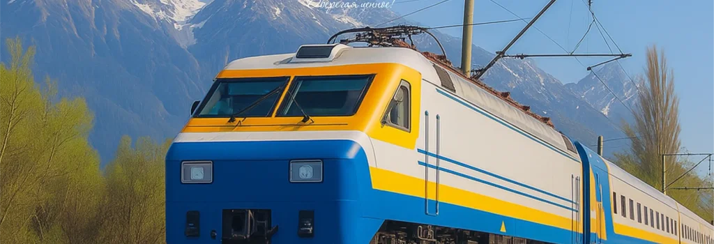 С днем железнодорожника рус, каз.